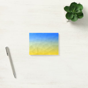 Post-it® Motif de maillage géométrique bleu jaune Ukraine