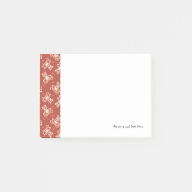 Post-it® motif de patchwork d'ours (Devant)