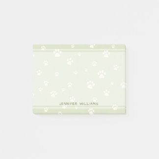 Post-it® Motif de patte de chien mignon Vert sauge 
