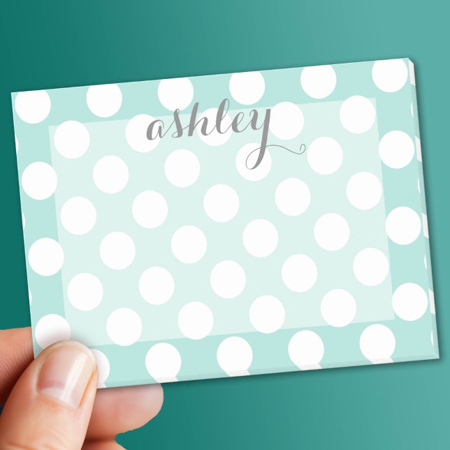 Post-it® Motif de point Polka avec nom personnalisé (Custom Post It Note Pad)