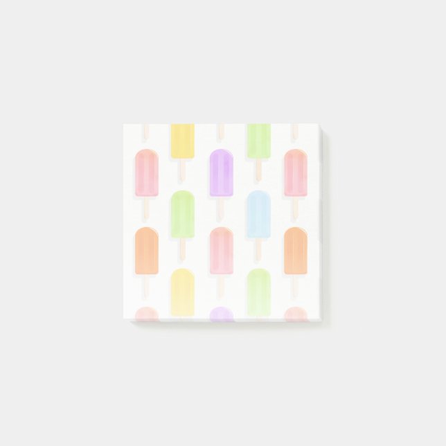 Post-it® Motif de Popsicles arc-en-ciel d'été (Devant)