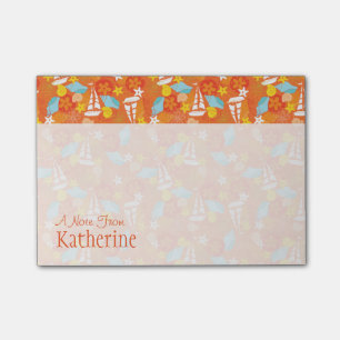 Post-it® Motif de voilier tropical  Ajouter votre nom