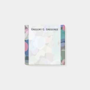 Post-it® Motif d'équilibrage multicouleurs Abstrait + nom p