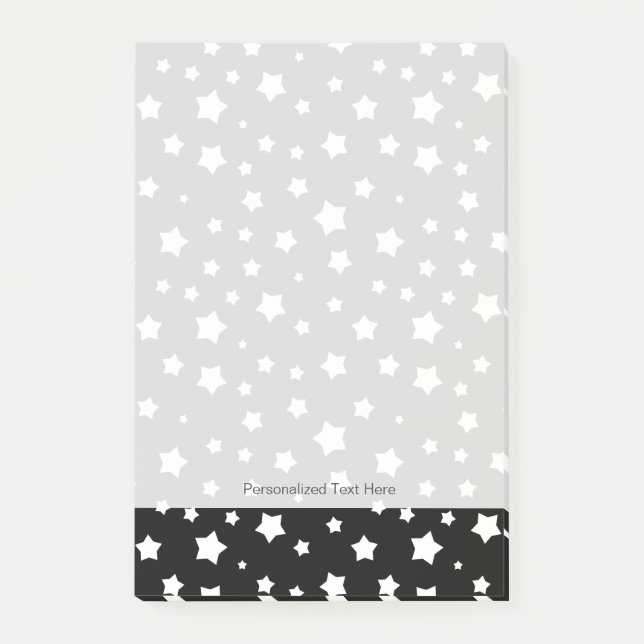 Post-it® motif des étoiles noires et blanches (Devant)