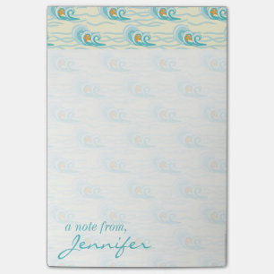 Post-it® Motif des vagues douces  Ajouter votre nom