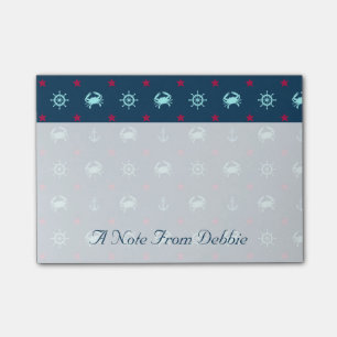 Post-it® Motif d'étoile nautique  Ajouter votre nom