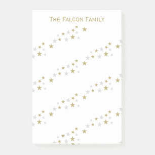 Post-it® Motif d'étoiles personnalisé en faux or argent