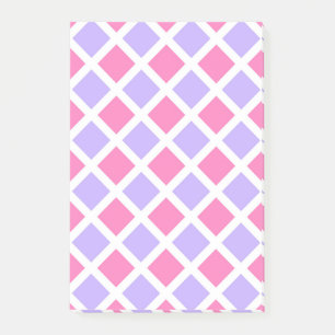 Post-it® Motif diamant à carreaux rose violet