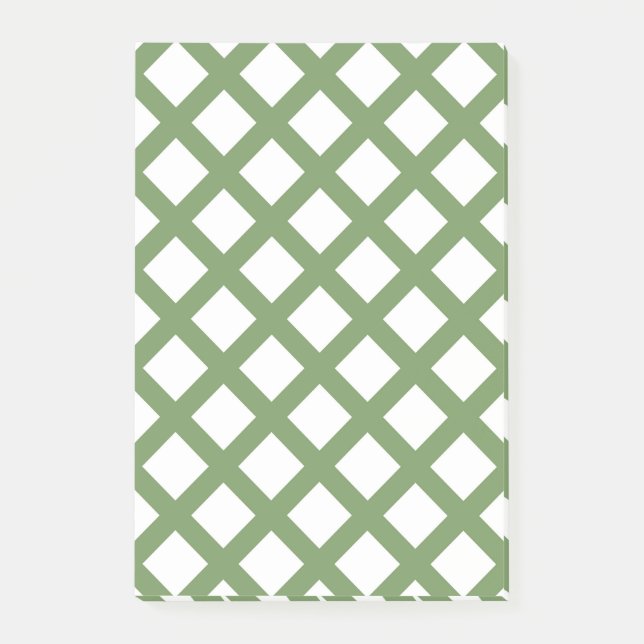 Post-it® Motif diamant à carreaux vert blanc (Devant)