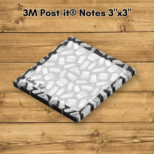 Post-it® Motif d'icônes de restauration rapide blanches
