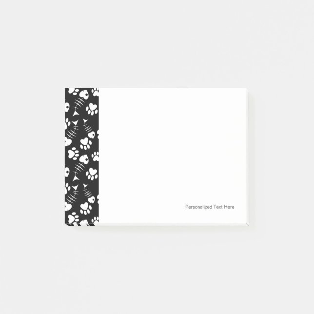 Post-it® motif d'impression pour chat osseux de poisson (Devant)