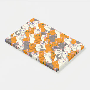 Post-it® Motif en diagonale du chat noir blanc gingembre