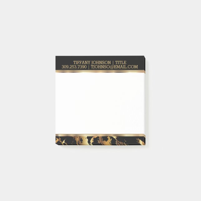 Post-it® Motif en marbre noir et or (Devant)