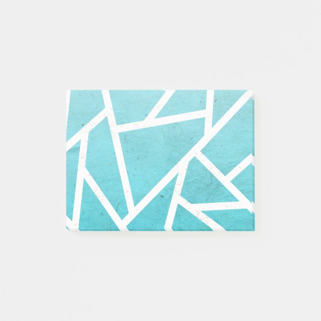 Post-it® Motif en mosaïque bleu-vert et blanc (Devant)
