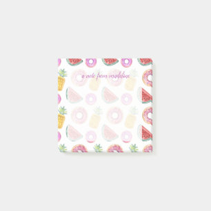 Post-it® Motif en pastel de flotteur de piscine d'aquarelle