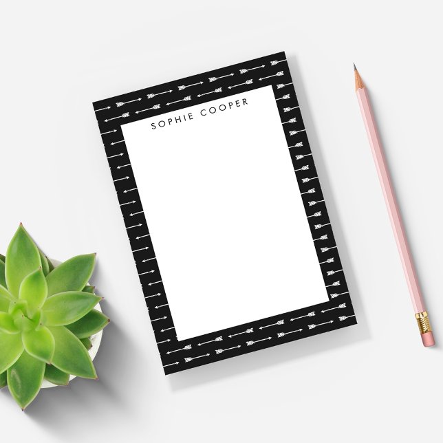 Post-it® Motif Flèches noir et blanc Notes personnalisées (Créateur téléchargé)