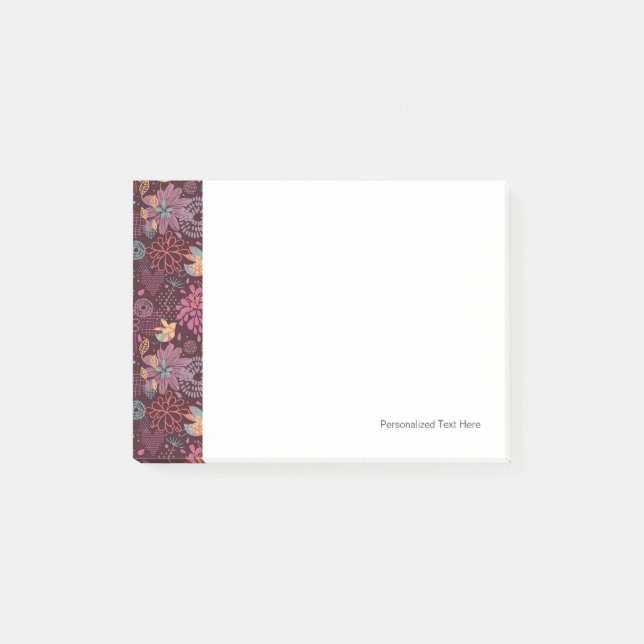 Post-it® Motif floral abstrait avec des oiseaux (Devant)