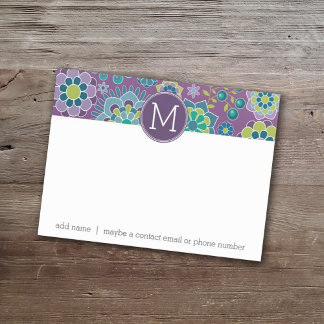 Post-it® Motif floral coloré amusant Monogramme personnalis