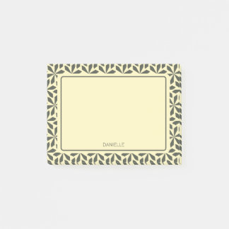 Post-it® motif floral gris crème
