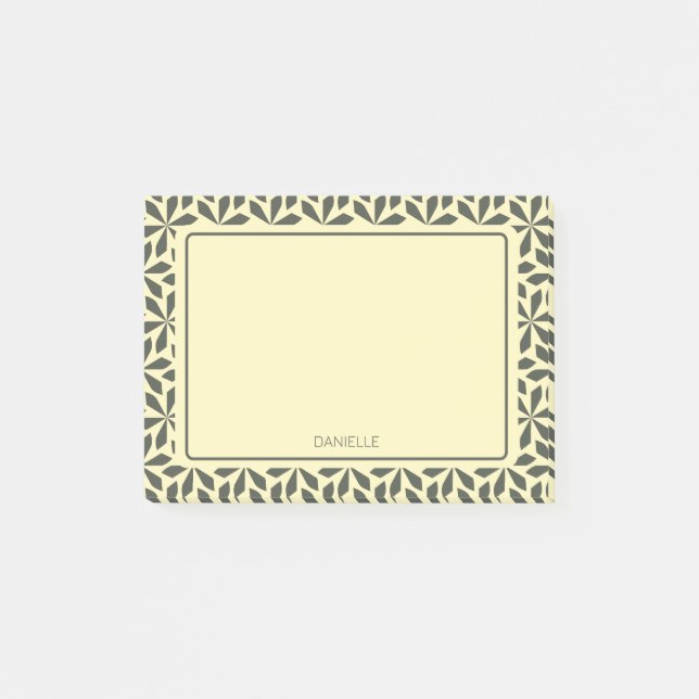 Post-it® motif floral gris crème (Devant)