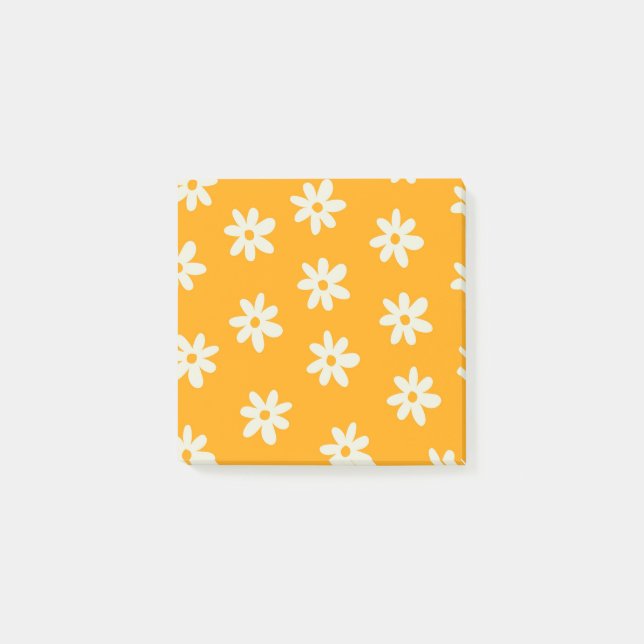 Post-it® Motif floral jaune rétro simple (Devant)