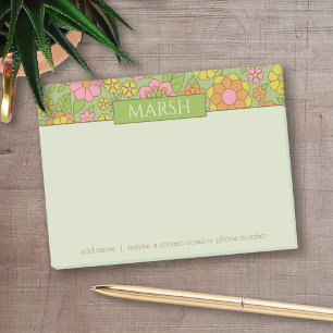 Post-it® Motif floral Pastel coloré - Monogramme