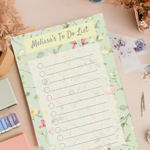 Post-it® Motif floral vert élégant personnalisé