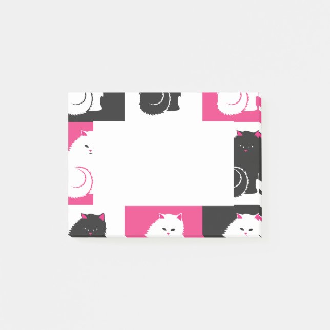 Post-it® Motif fou de chat de Kitty de roses indien (Devant)