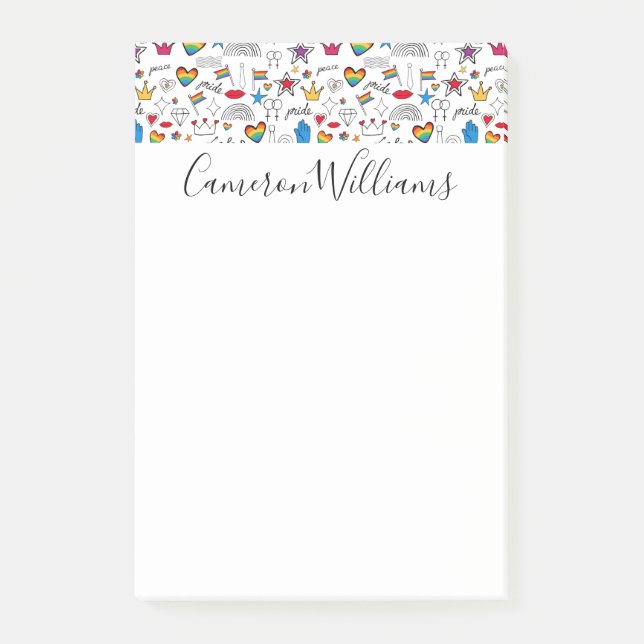 Post-it® Motif Gay pride Doodle (Devant)