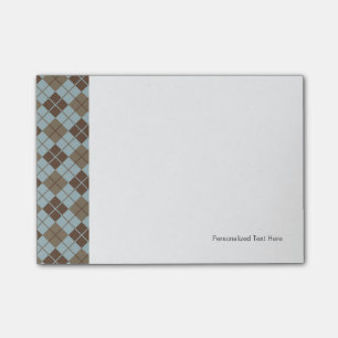 Post-it® Motif Jacquard en bleu et en taupe