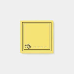 Post-it® Motif jaune de monogramme d'abeilles d'été