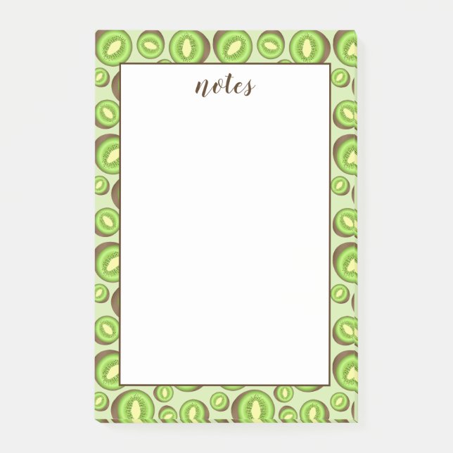Post-it® Motif Kiwifruit Vert Et Brown Avec Texte Personnal (Devant)
