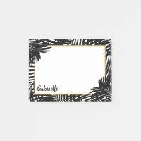 Motif moderne Tropical Noir et Blanc Palm Tree