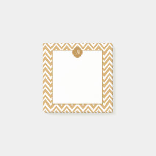 Post-it® Motif Monogram Gold Chevron