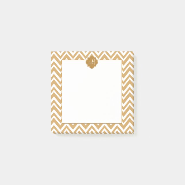 Post-it® Motif Monogram Gold Chevron (Devant)