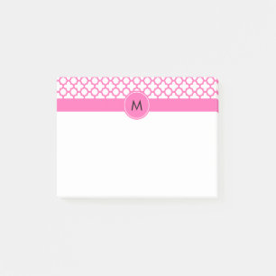Post-it® Motif monogramme rose chaud