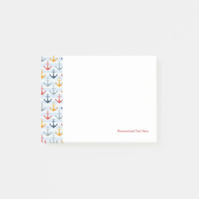 Post-it® Motif nautique avec des Ancres (Devant)