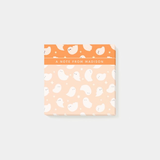 Post-it® Motif Orange Ghost Doodle (Devant)