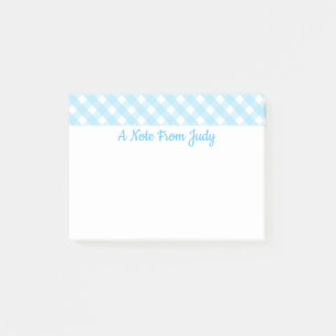 Post-it® Motif Pastel Blue En vichy