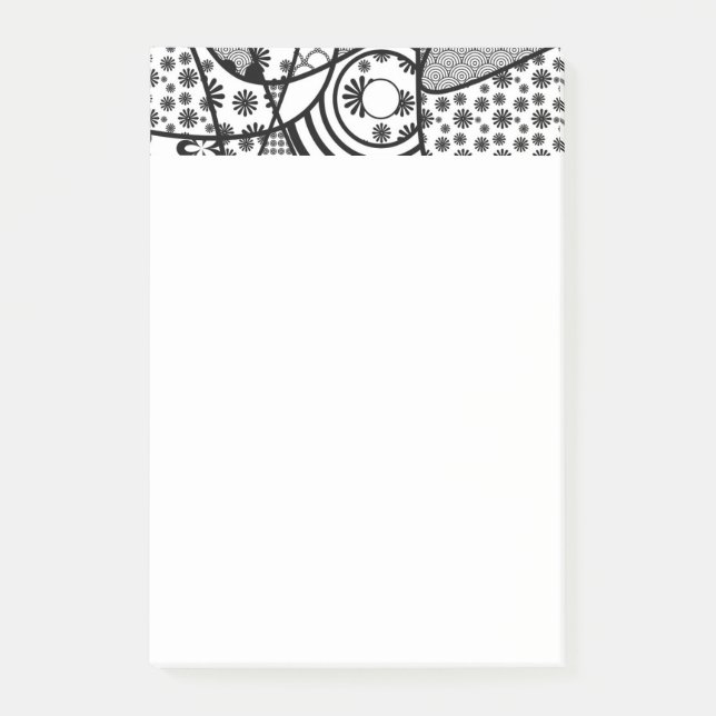 Post-it® Motif Patchwork Noir & Blanc 02 (Devant)