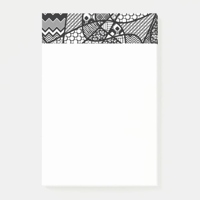 Post-it® Motif Patchwork Noir & Blanc 05 (Devant)