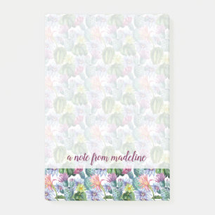 Post-it® Motif peint à la main de cactus d'aquarelle