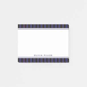 Post-it® Motif rayé vintage profond bleu personnalisé
