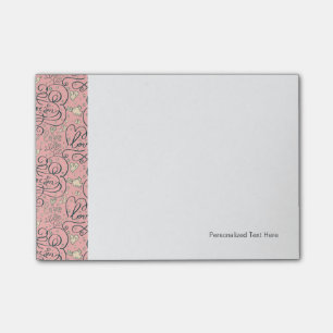 Post-it® Motif romantique aux coeurs et aux oiseaux