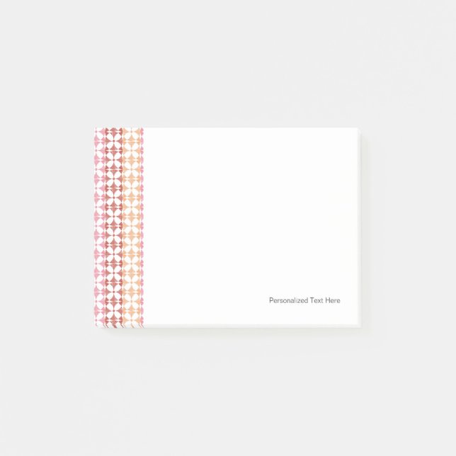 Post-it® Motif rouge géométrique de rayures d'ikat (Devant)