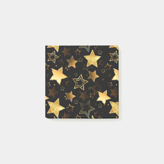 Post-it® Motif sans couture avec étoiles d'or (Devant)