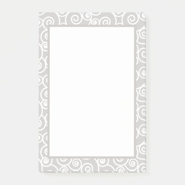 Post-it® Motif Tourbillonnant blanc sur gris doux (Devant)