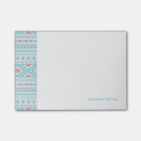 Motif tribal Aztec Turquoise et rose