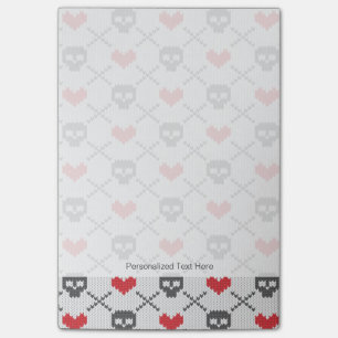 Post-it® Motif tricoté avec des crânes