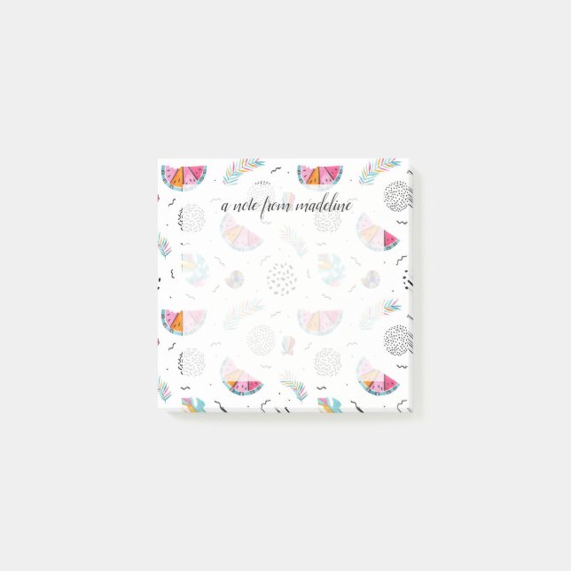 Post-it® Motif tropical d'été de style de Memphis (Devant)